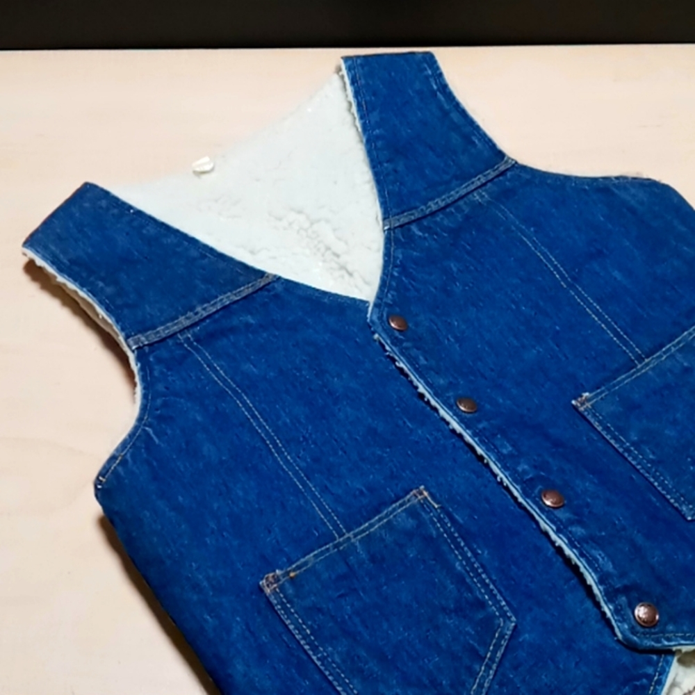 Vintage Sherpa Lined Denim Vest